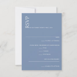 Schöne blaue Hochzeit RSVP Karte