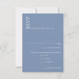 Schöne blaue Hochzeit RSVP Karte