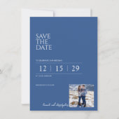 Schöne blaue Hochzeit Save The Date (Vorderseite)