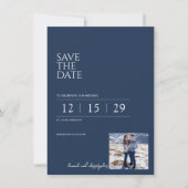 Schöne blaue Hochzeit Save The Date (Vorderseite)