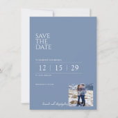 Schöne blaue Hochzeit Save The Date (Vorderseite)