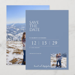 Schöne blaue Hochzeit Save The Date