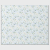Schöne Blaue Hortensien Blumen Hochzeit Geschenkpapier (Flach)