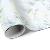 Schöne Blaue Hortensien Blumen Hochzeit Geschenkpapier (Rolleneckpunkt)