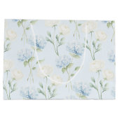 Schöne Blaue Hortensien Blumen Hochzeit Große Geschenktüte (Rückseite)