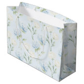 Schöne Blaue Hortensien Blumen Hochzeit Große Geschenktüte (Rückseite Schrägansicht)