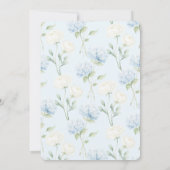 Schöne blaue Hyndrangea-Blumen Brautdusche   Einladung (Rückseite)