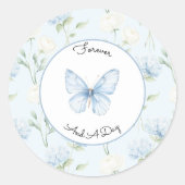 Schöne Blaue Hyndrangea Blumen Hochzeit Runder Aufkleber (Vorderseite)