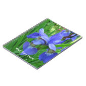 schöne blaue Iris-Blume Notizblock (Linke Seite)