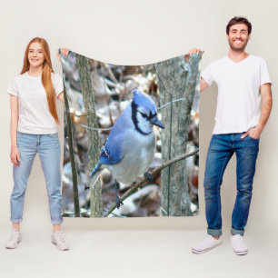 Schöne blaue Jay Fleecedecke