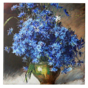 Schöne blaue Kornblumen Fliese
