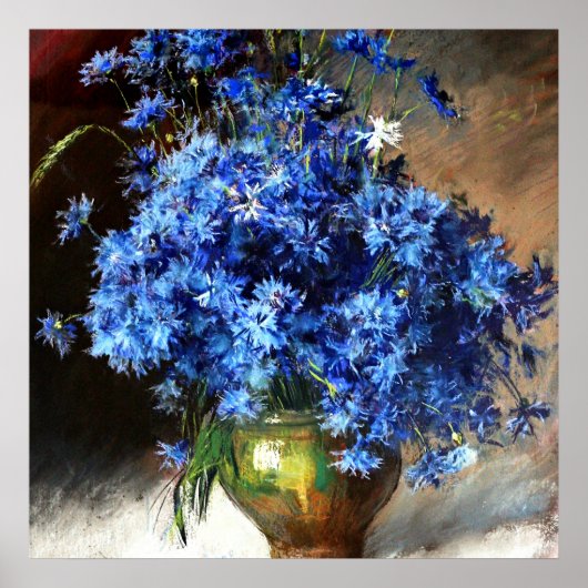 Schöne blaue Kornblumen Poster (Vorne)