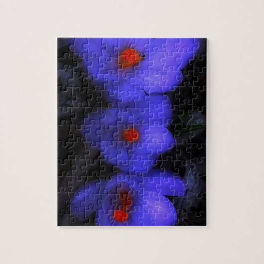 Schöne blaue Lila Crocus Blooms Puzzle (Vertikal)