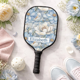 Schöne blaue Magnolie und personalisierte Pfingstr Pickleball Schläger