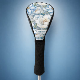 Schöne blaue Magnolie und Pfingstrose personalisie Golf Headcover