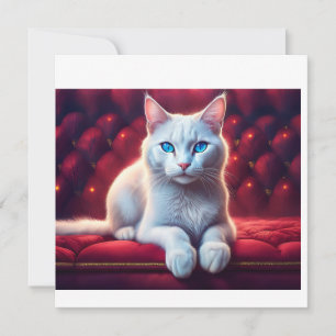 Schöne blaue Mit Augen Albino Katze auf dem exotis Einladung