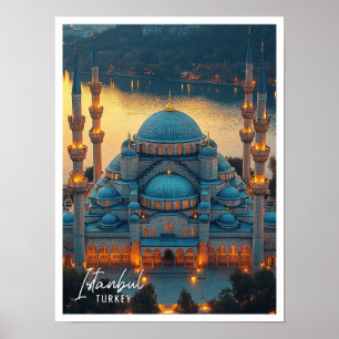Schöne blaue Moschee Istanbul Türkei Poster