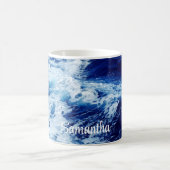 Schöne blaue Ozeanwellen Kaffeetasse (Mittel)