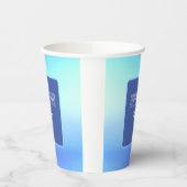 Schöne blaue Papiertasse Pappbecher (Links)