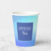 Schöne blaue Papiertasse Pappbecher (Vorderseite)