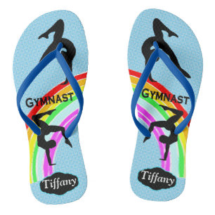 SCHÖNE BLAUE PERSONALISIERT GYMNASTICS FLIP FLOPS BADESANDALEN