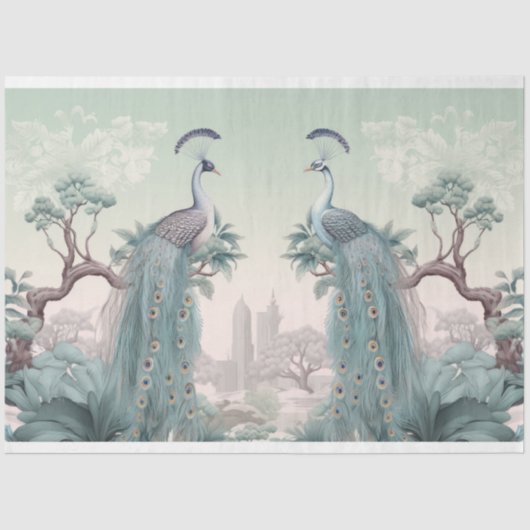 Schöne blaue Pfauen Seidenpapier (Vorderseite)