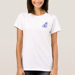 Schöne blaue Pfingstrosen-Jacke T-Shirt