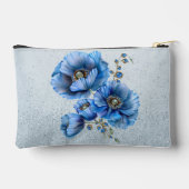 Schöne blaue Pflaumen auf einem blauen Glitzer zur Zubehörtasche (Rückseite)