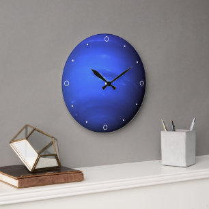 Schöne blaue Planet Neptune Solar Space Pises Große Wanduhr
