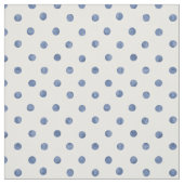 Schöne blaue Polka-Punkte auf weißem Hintergrund Stoff (Muster)