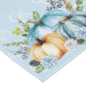 Schöne blaue Pumpkin Herbst Wasserfarbe Fall Kurzer Tischläufer (Ecke)