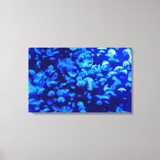 Schöne blaue Qualle Leinwanddruck (Vorderseite)
