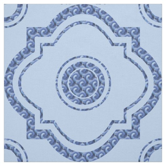 Schöne blaue Quatrefolie Stoff (Muster)