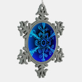 Schöne blaue Rodelbahn mit Aussicht Snowflake Gera Schneeflocken Zinn-Ornament (Links)