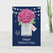 Schöne blaue rosa Blumen zum Muttertag Karte (Vorderseite)