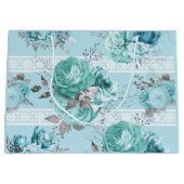 Schöne blaue Rose Details Große Geschenktüte (Vorderseite)