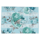 Schöne blaue Rose Details Große Geschenktüte (Rückseite)