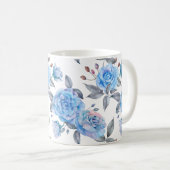 Schöne blaue Rose Kaffeetasse (VorderseiteRechts)