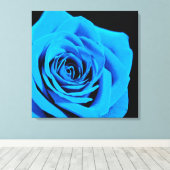 Schöne blaue Rose Leinwanddruck (Insitu (Holzboden))