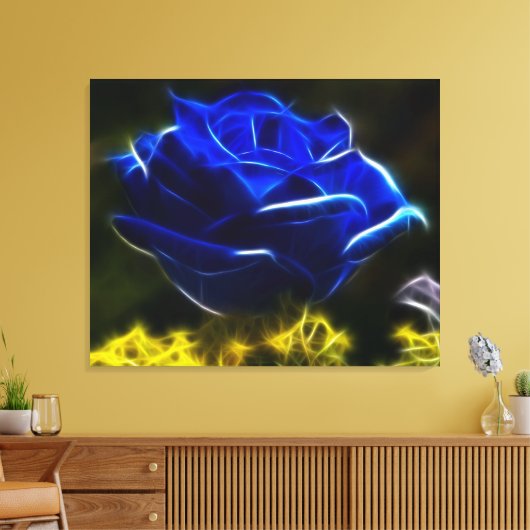 Schöne blaue Rose Leinwanddruck (Insitu (Wohnzimmer))