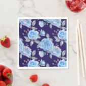 Schöne blaue Rose, marineblau Hintergrund, Serviette (Beispiel)