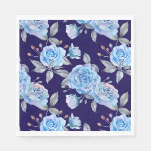 Schöne blaue Rose, marineblau Hintergrund, Serviette