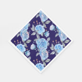 Schöne blaue Rose, marineblau Hintergrund, Serviette (Ecke)