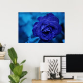 Schöne blaue Rose Poster (Heimbüro)