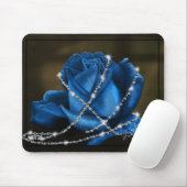 schöne blaue Rose und Diamanten Mousepad (Mit Mouse)