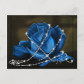 Schöne blaue Rose verpackt in Diamanten Postkarte (Vorderseite)