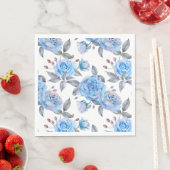 Schöne blaue Rose, weißer Hintergrund, Serviette (Beispiel)