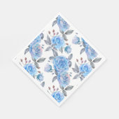 Schöne blaue Rose, weißer Hintergrund, Serviette (Ecke)