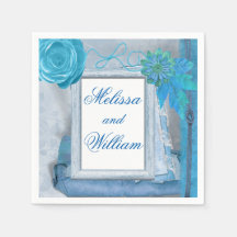 Schöne blaue Rustikale Hochzeit