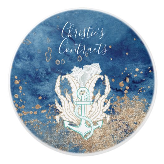 Schöne, blaue Sandfarbe, benutzerdefinierte Kerami Keramikknauf (Vorderseite)